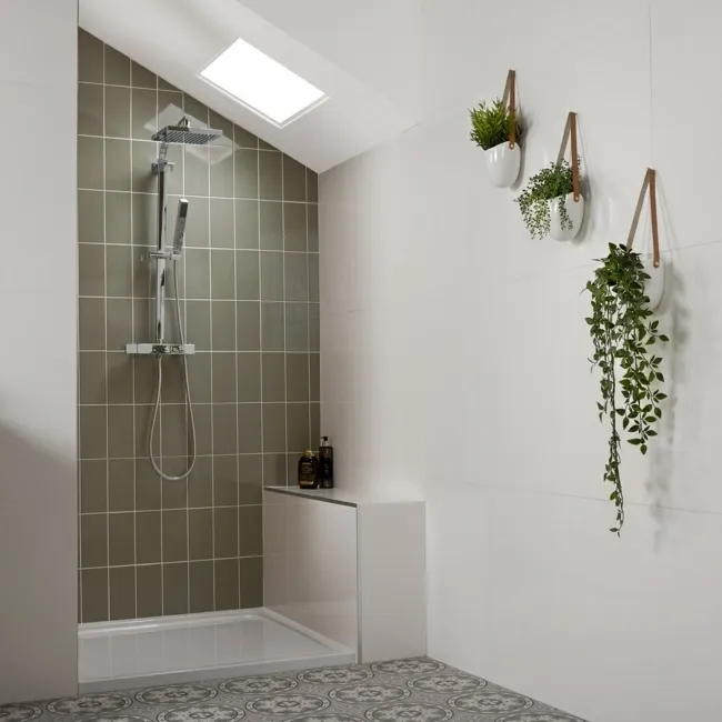 Liso Sage Green Gloss Metro Tiles 100x200