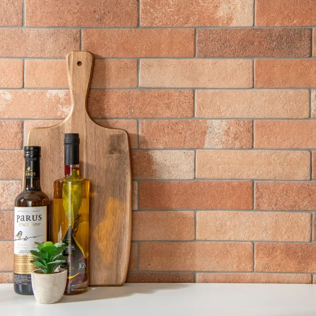 Tosca Teja Red Matt Brick Effect Tiles 62x235x9mm