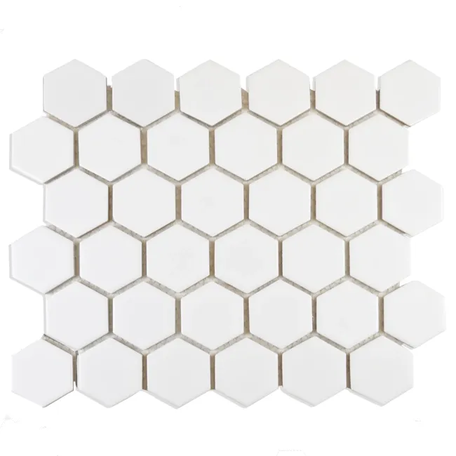 Pixel White Hexagon Gloss 50x50