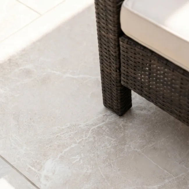 Amalfi Cream Stone Effect Matt Porcelain Outdoor Slab Tile