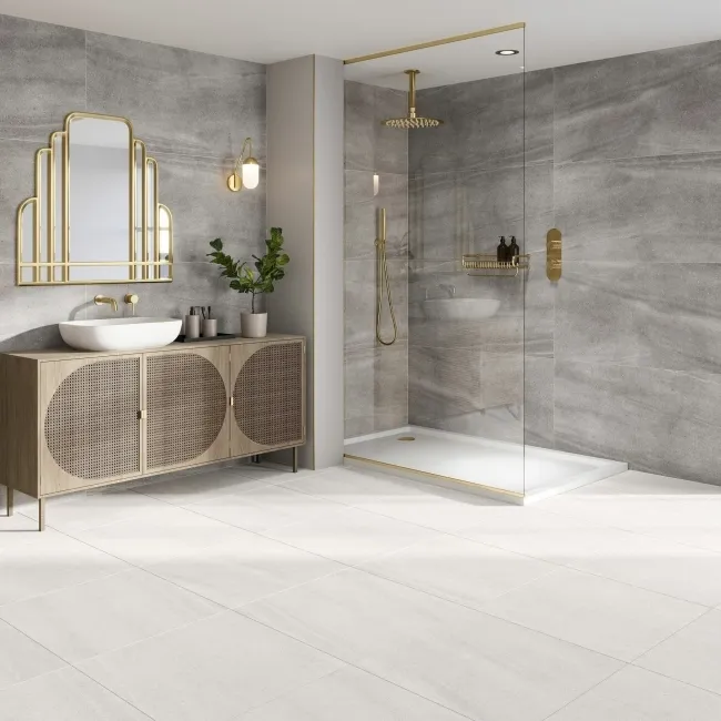 New Pietra Grey Rectified Matt Stone Effect Tile 1200x600x7mm