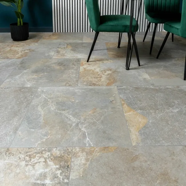 Strato Light Natural Grey Slate Effect Matt Sparkle 600X600