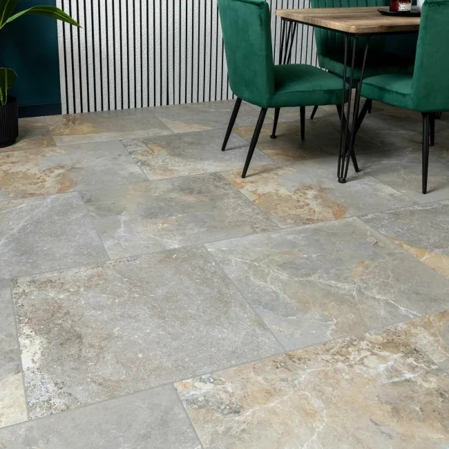 Strato Light Natural Grey Slate Effect Matt Sparkle 600X600