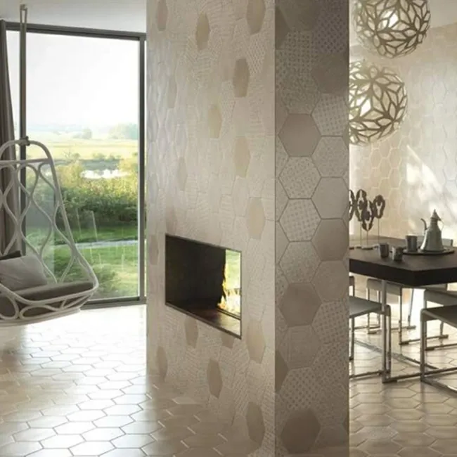 Souk Cream Patchwork Hexagon Tiles 15x15cm