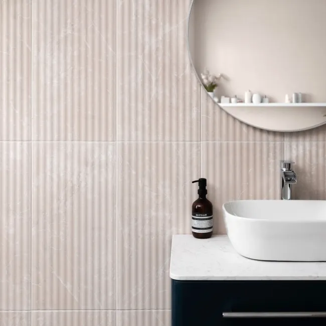 Imperial Warm White Matt marble Effect Decor Wall Tile 600x300