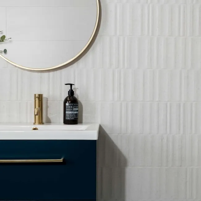 Manhattan White Wavy Stone Effect Tiles