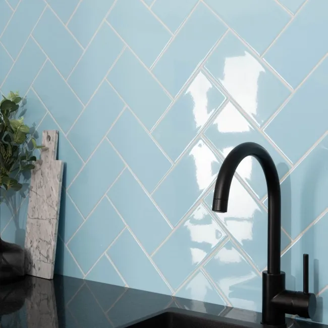 Monocolour Aire Blue Flat Gloss Metro 200x100