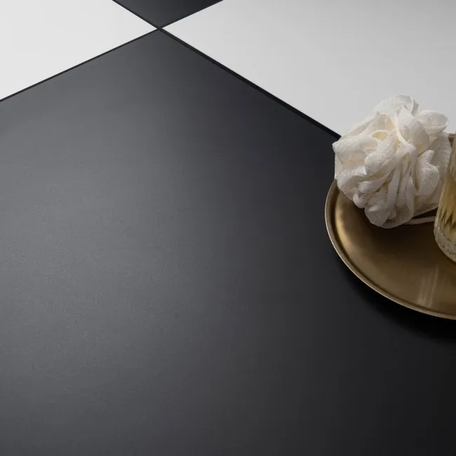 Cielo Nero Black Matt Plain Tiles 598x598