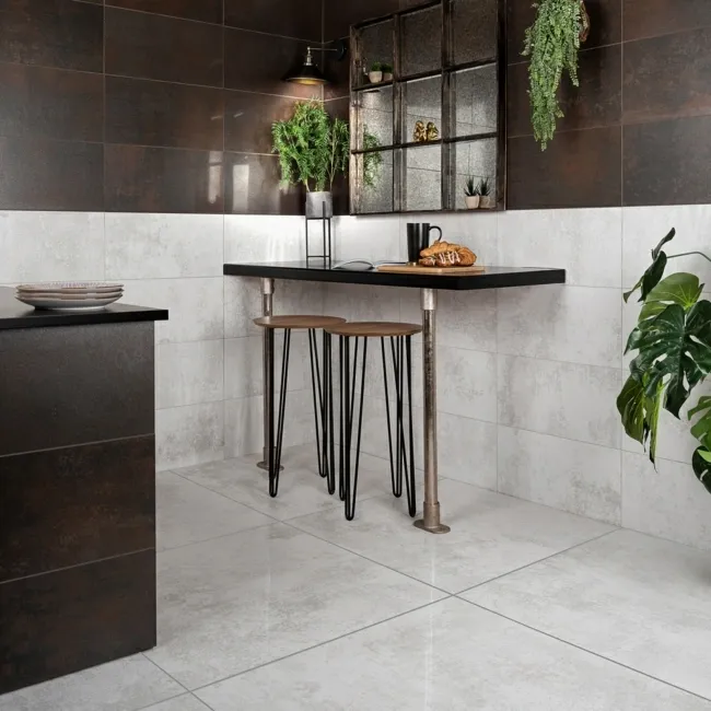 Stardust White Semi Polished Stone Effect Tiles 900x900