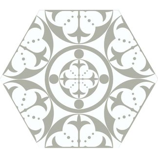 Carnaby Hexagon Decor Grey Tile