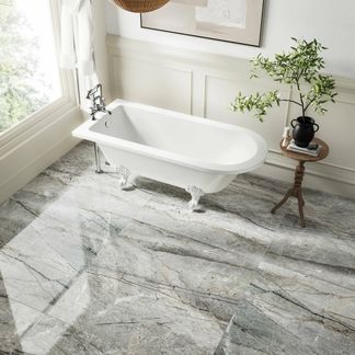 Maximum Breccia Adige Grey Full Lappato Marble Effect Tile