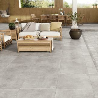 Plaster Grey Concete Effect 595x595x20mm Slabs