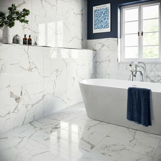 Versailles Carrara Marble Effect Polished 600x600 Tiles
